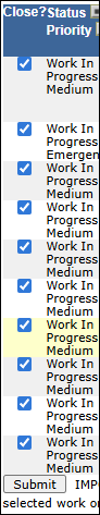 list of work orders